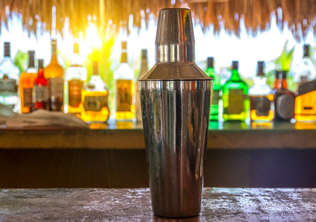 Shaker and cocktail bar on the beach